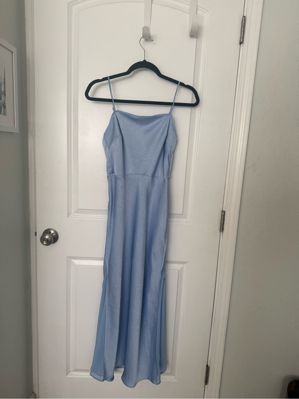 Astr Light Blue Spaghetti Strap Maxi Dress